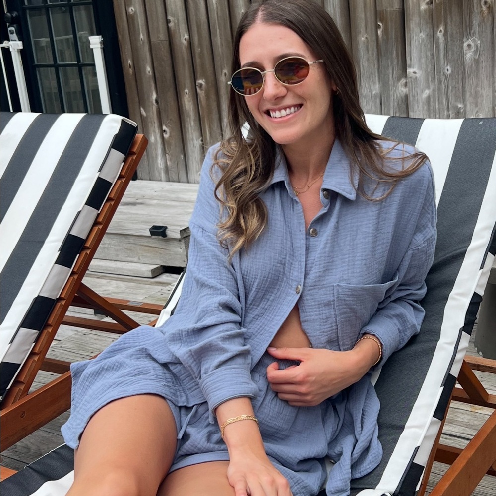 12th Tribe Light Blue Swim Cover-Up Matching Set